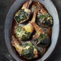 Côtes d'agneau façon caillettes